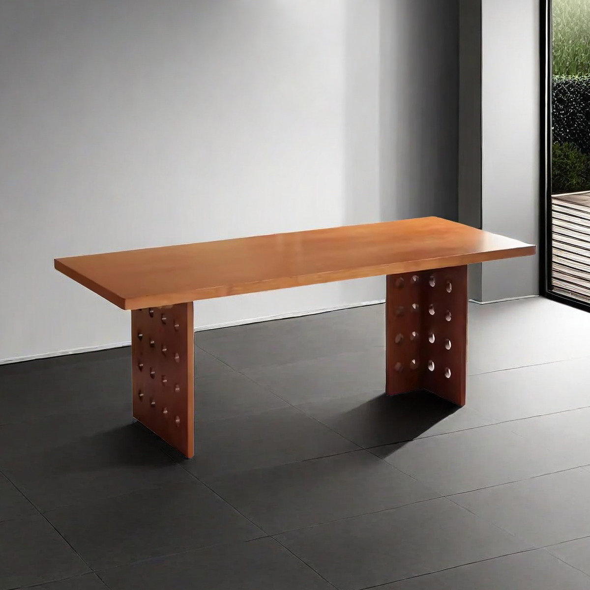 Hokku Designs 70.87" Brown Rectangular Solid Wood Dining Table | Wayfair