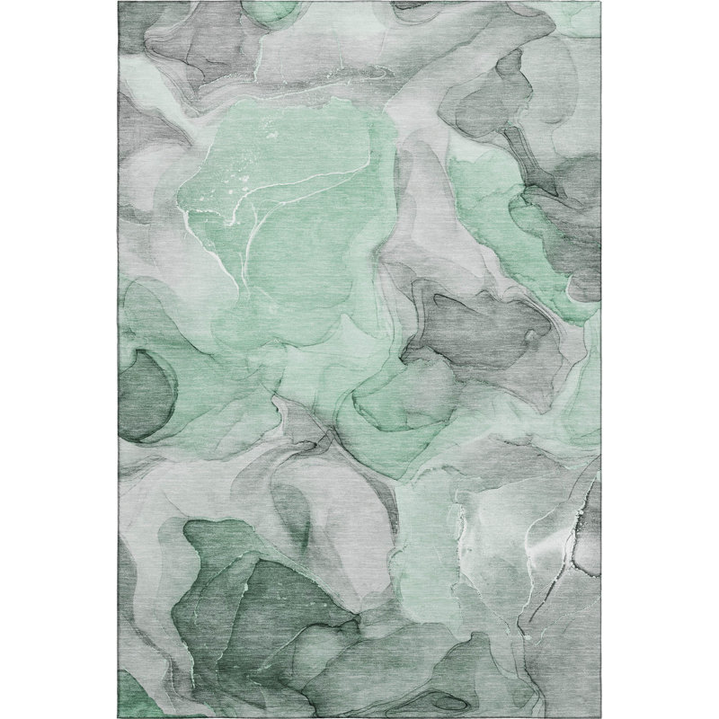 Tapis vert lavable à la machine de qualité supérieure 5 pi x 7 pi 6 po Cerrito AMF504, Rectangulaire 8 pi x 10 pi
