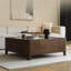 Table basse luxueuse en noyer noir clair-105490465