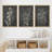 Black Gray Floral & Botanical Neutral Decor Minimalist Framed On Canvas 3 Pieces Print Wall Art-91875287-91875284