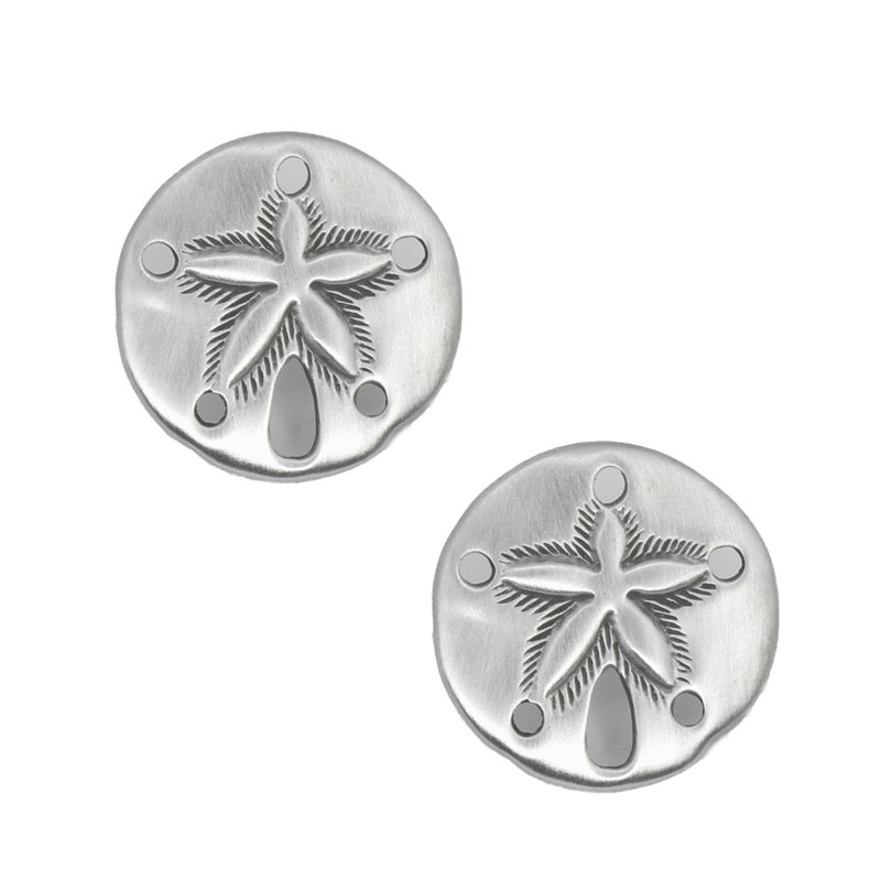 Petit bouton Sand Dollar (ensemble de 2), Nickel brossé, L 1,5 po x l 1,5 po, 2