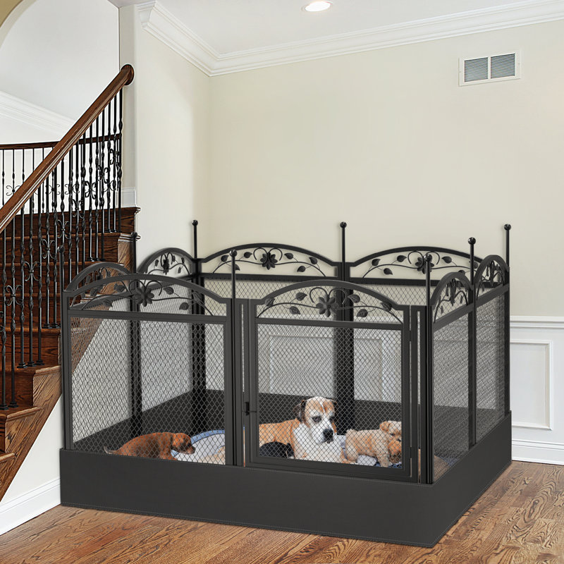 34.6'' H 8 Panel Metal Exercise Pen With Door
