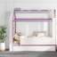 Lits jumeaux avec lit gigogne de rangement, bois de pin en MDF, chambre moderne blanche et violette-1401407281