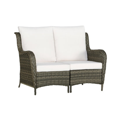 Outdoor Wicker Loveseat - Two Single Armchairs Combined