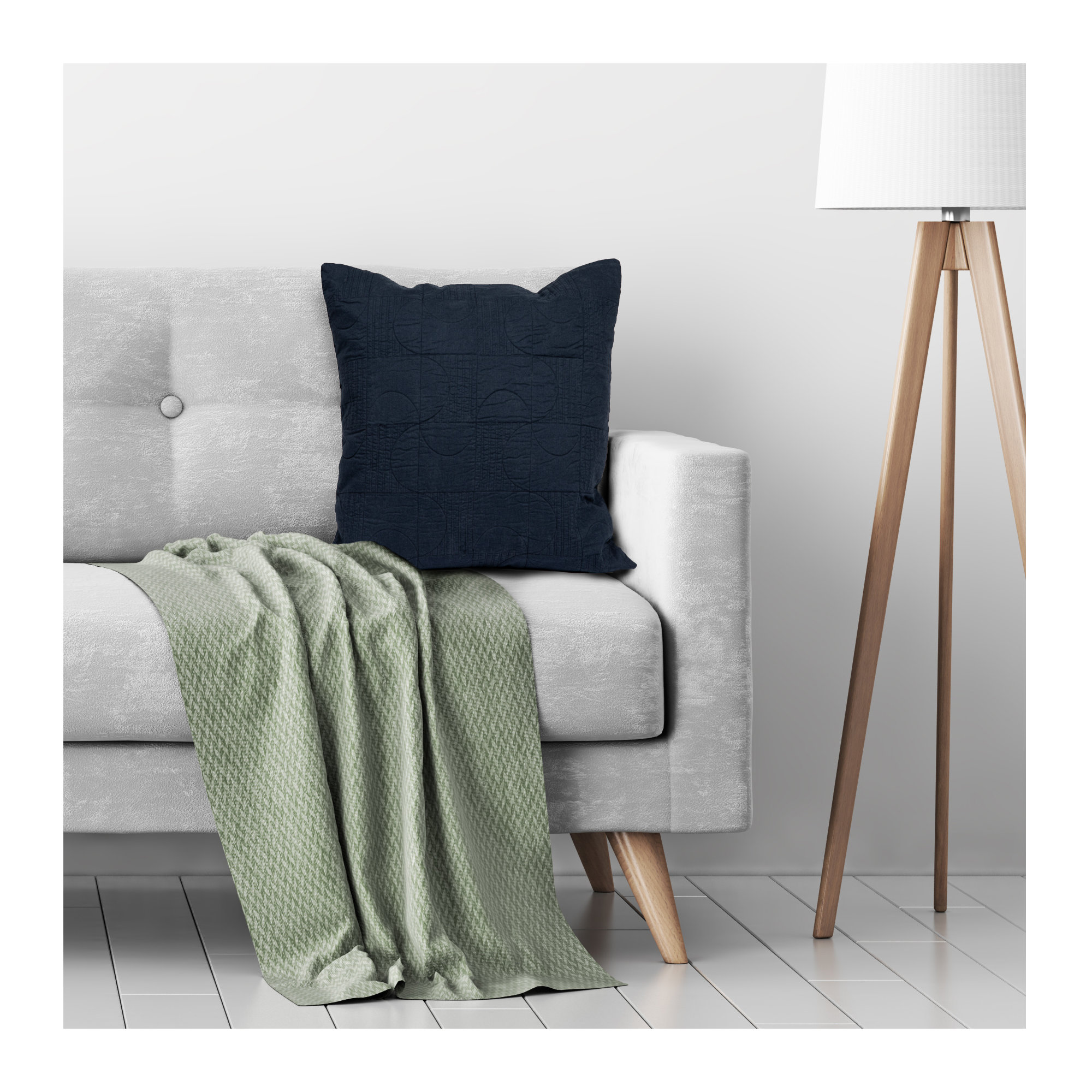 Genesta Cotton Throw Pillow, Pillow Cover Only - No Insert, Navy