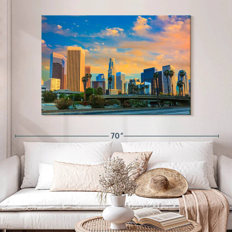 Horizon dramatique de Los Angeles, H 34 po x l 51 po