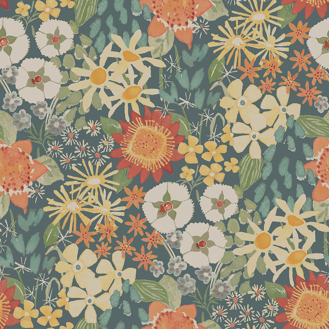 Anika Wildflower Garden 33' L x 20.5" W Wallpaper Roll Joss & Main 