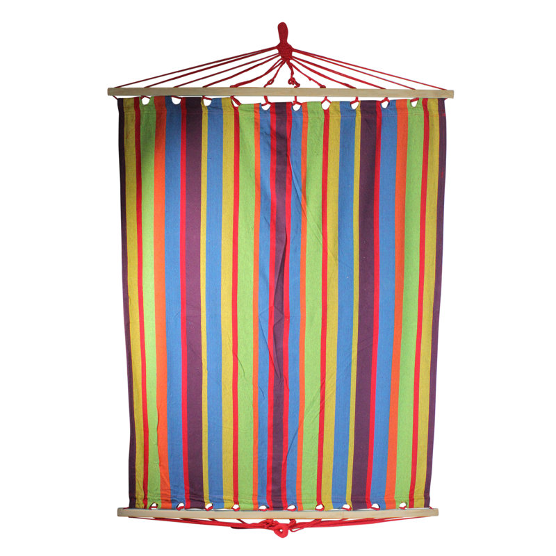 Striped Double Hammock, 1" H x 58" W x 76" D, Green/Yellow/Purple