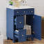 Armoire de salle de bain 24 po - style transitionnel, vaste espace de rangement bleu d'apparence sophistiquée, fonction pratique-134820971