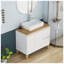Ensemble de meuble-lavabo moderne 36 po avec lavabo en blanc massif, bois massif et panneau de fibres à densité moyenne 36 po