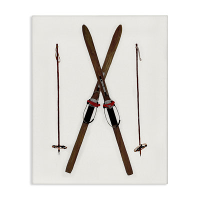 Minimal Winter Skis Canvas Wall Art by Charity Henderson