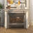 Metal Suspended Grid Single Panel Geometric Fireplace Screen with Bolted Detailing-1260668398