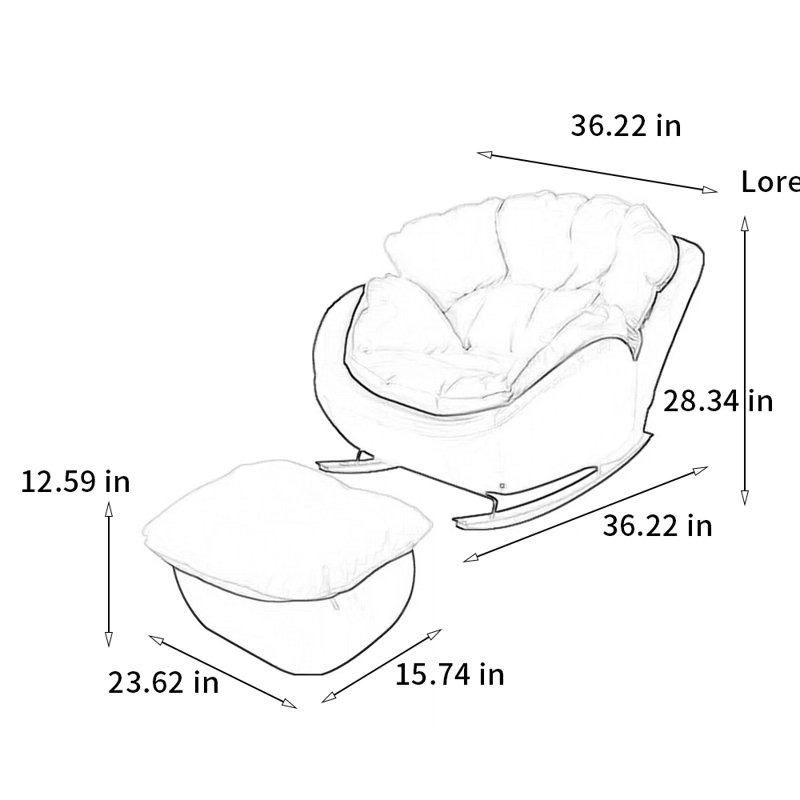 Chaise berçante imperméable en cuir Nano, Beige / brun