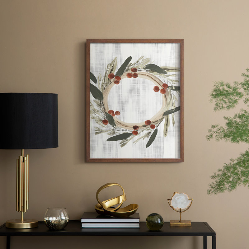 «Christmas Holiday Art» CCXCVI, reproduction encadrée - bois massif, H 21 po x l 17 po, Noyer