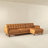 Allison Tan Leather Sectional Sofa