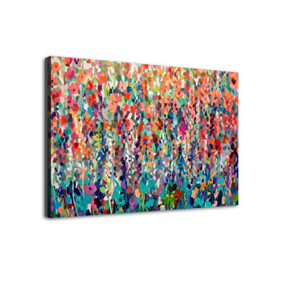 «Vintage Wildflower Garden», reproduction sur toile encadrée