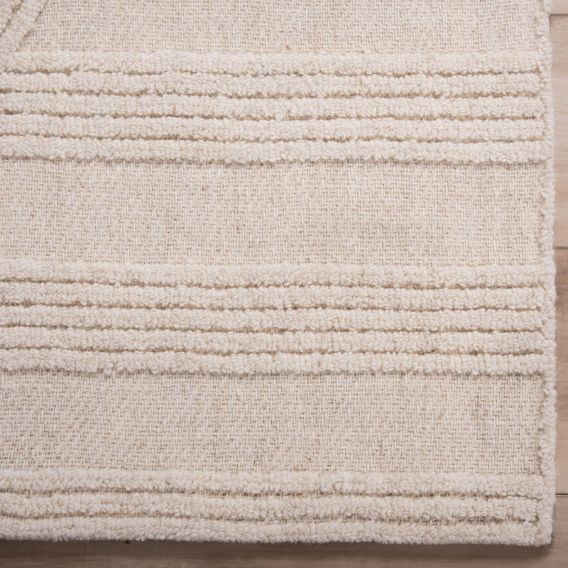 Tapis 100% laine touffeté à la main, Rectangle 7 pi 9 po x 9 pi 9 po