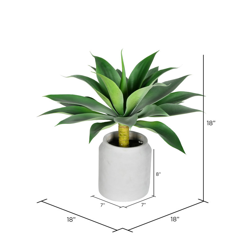 18 " H Faux Agave Plant in Porcelain Planter