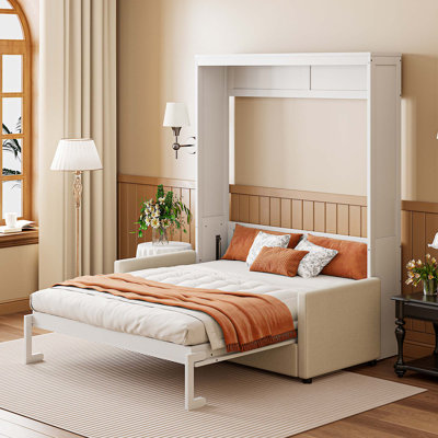Lit escamotable double pleine grandeur avec coussin