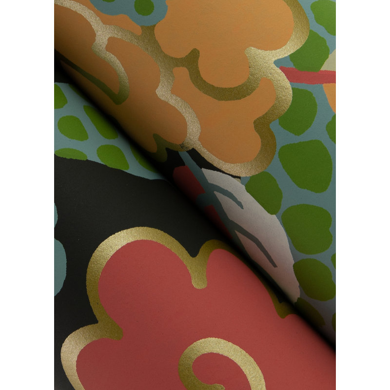 Keiundra Floral Wallpaper Roll, Black