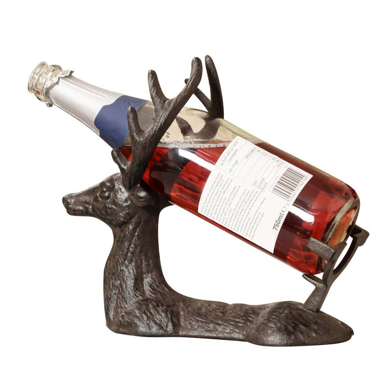Cargo 1 Bottle Tabletop Wine Bottle & Glass Rack in Bronze