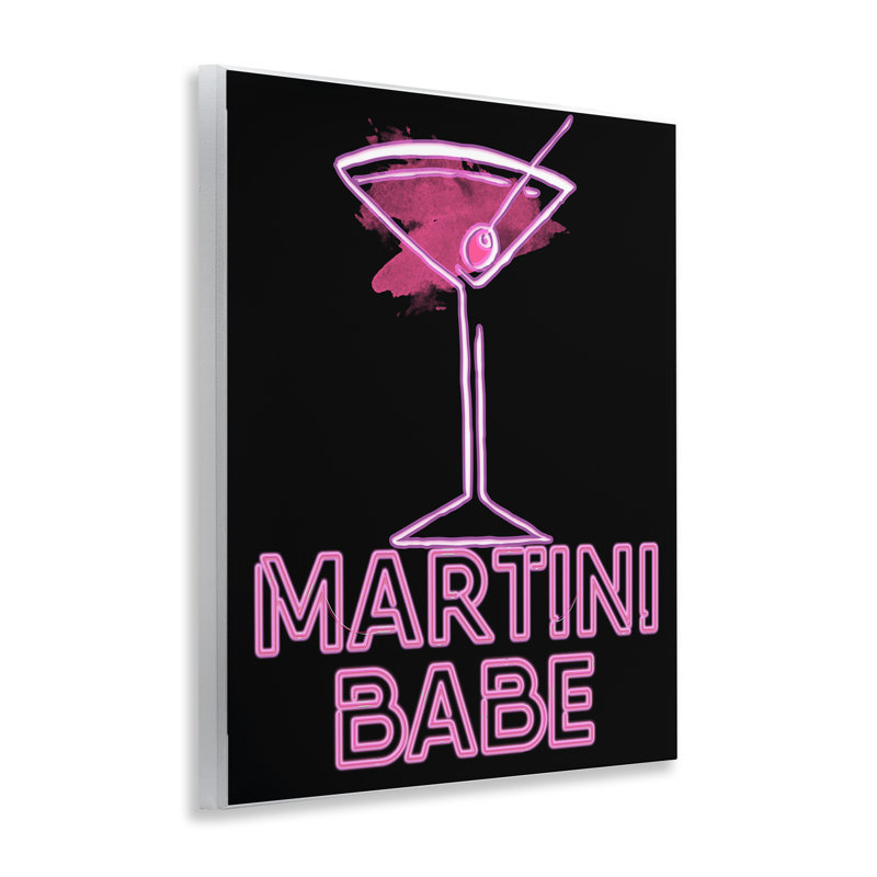 Plaque murale rose et noire Martini Babe, design par Sundance Group, LLC