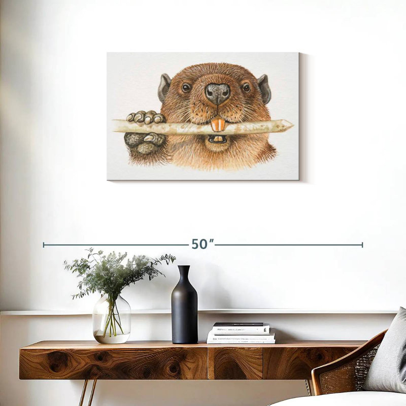 Beaver rongeur rongeant une branche