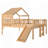 House Loft Bed with Slide and Playhouse Design, Star Moon-shaped Cutouts, LED Lights, No Box Spring Needed-538743517-538743519