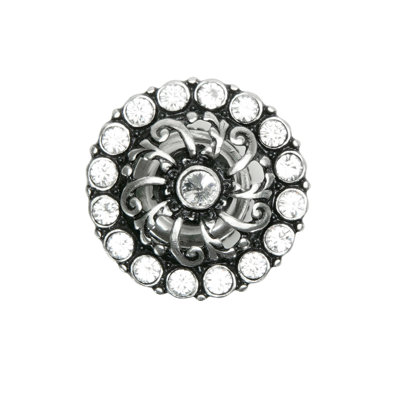 Cache medium round knob with flared foot with 17 Swarovski Crystals in finish Chalice