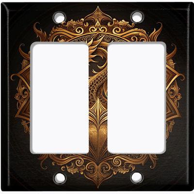 Couvercle de plaque d'interrupteur en métal; Emblème du dragon standard américain à 4 bandes - Dragon