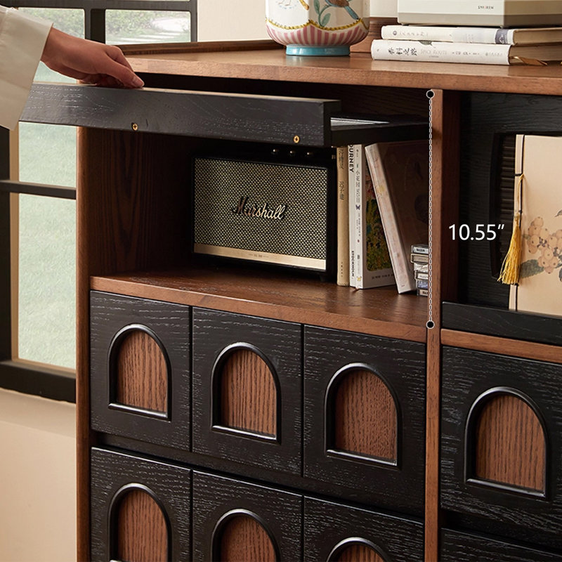Buffet en bois massif noir
