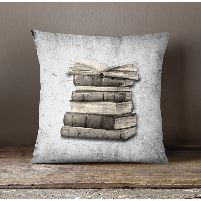 Throw Pillow With Insert, 16"H x 16"W, Brown/White 1