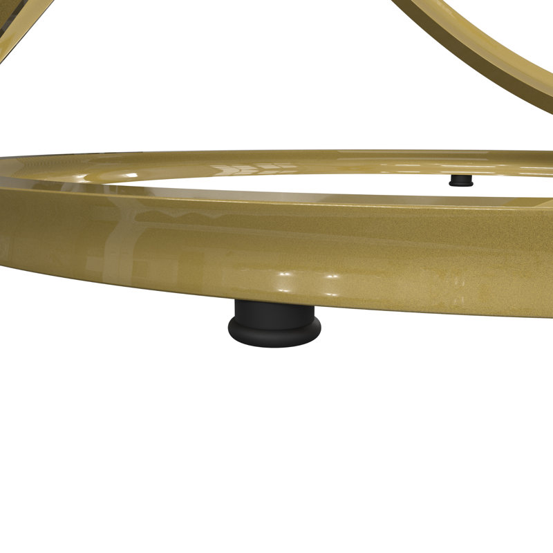 Glass Coffee Table, 24.2" H x 23.6" L x 23.6" W, Gold