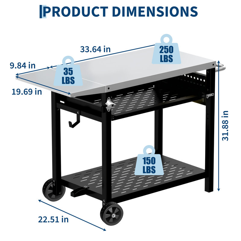 Rectangular Metal Outdoor Picnic Table , 85.45cm cm W 57.18cm cm D