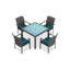 Urbana Outdoor 5 - Piece Dining Set with Cushions-1189211738-1175432124-1164036821