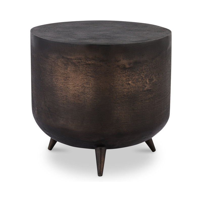 Claes 3 Legs End Table,  Bronze