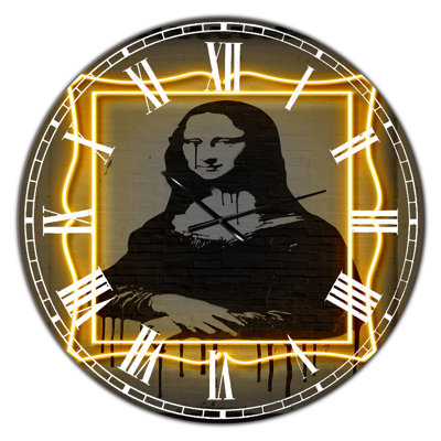Horloge murale moderne Mona Lisa Neon