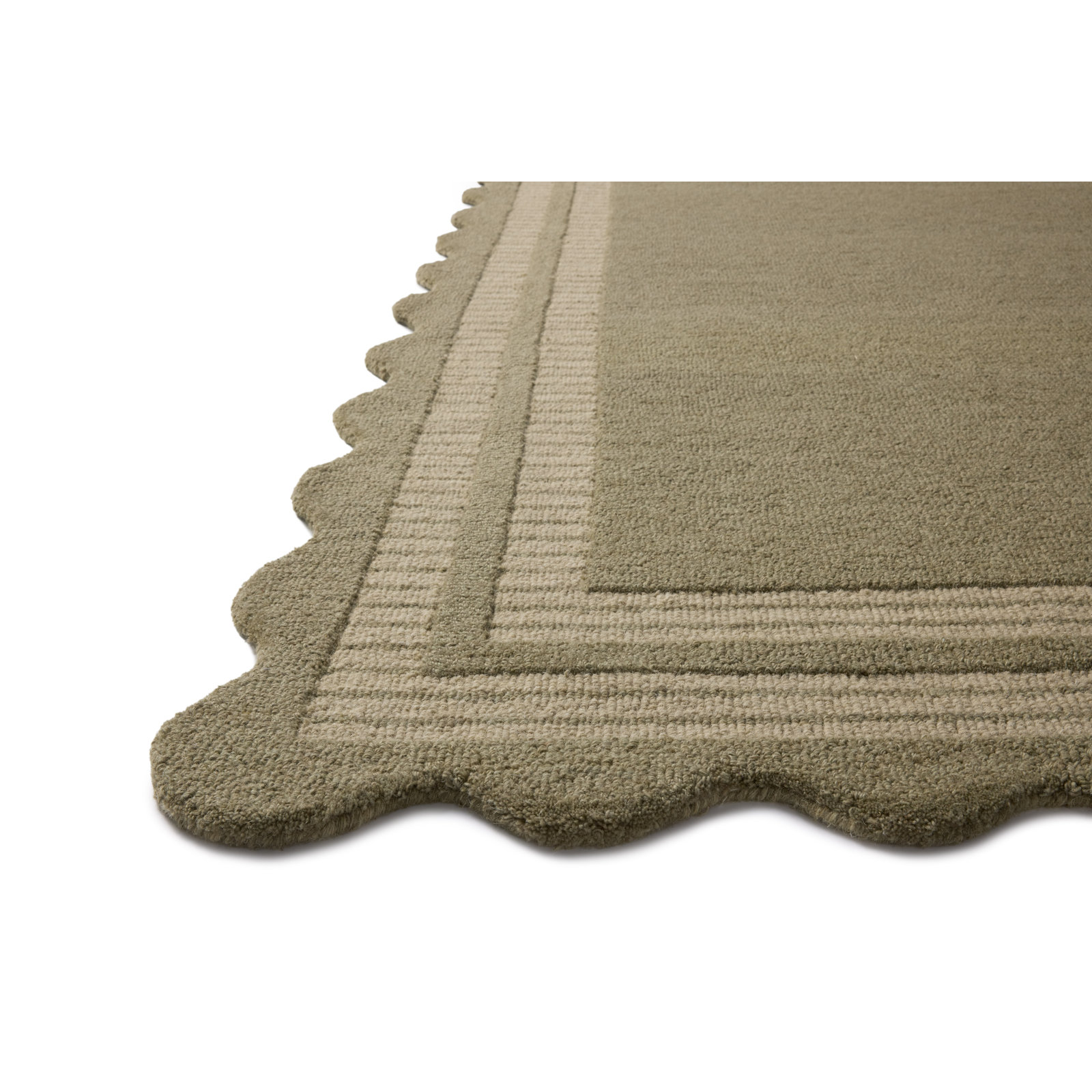 Chris Loves Julia x Loloi Scottie Geometric Rug, Rectangle 2'3" x 3'9", Olive/Pebble