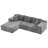 105" Cloud Modular Sectional Couch With L-shape Chaise, No Assembly Required Modern Comfy Sofa With Deep Seat & Corduroy Plush Fabric, Upholstered Couches For Living Room, Bedroom-1664939189-1664939185