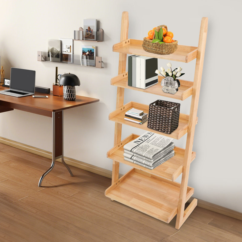 5-Tiered Ladder Storage Rack, Tan