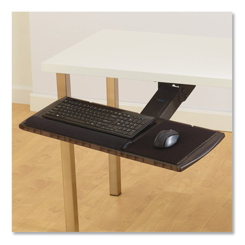 Adjustable Black Modular Keyboard Platform with Wrist Pillow