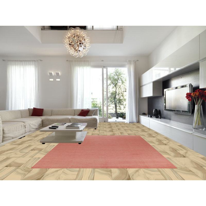 Tapis uni uni rose Gabbeh 9x12