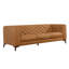 Canapé en cuir véritable capitonné moderne Mid Century de 90 po Moishe Havana-518111951