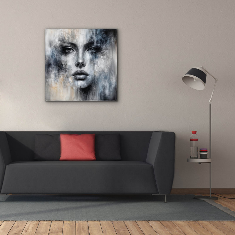 «Face Abstract 2» par Rey Klimt, art mural sur toile, H 37 po x l 37 po x P 1,5 po