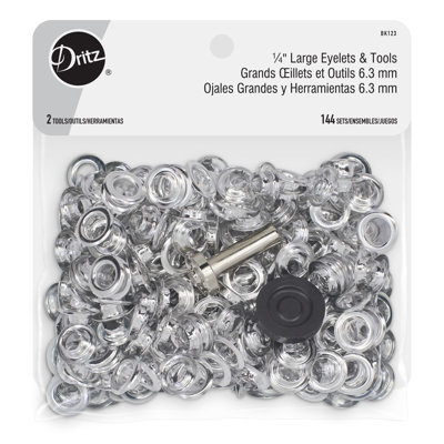 Dritz 1/4" Large Eyelets & Tools, Silver, 144 Sets