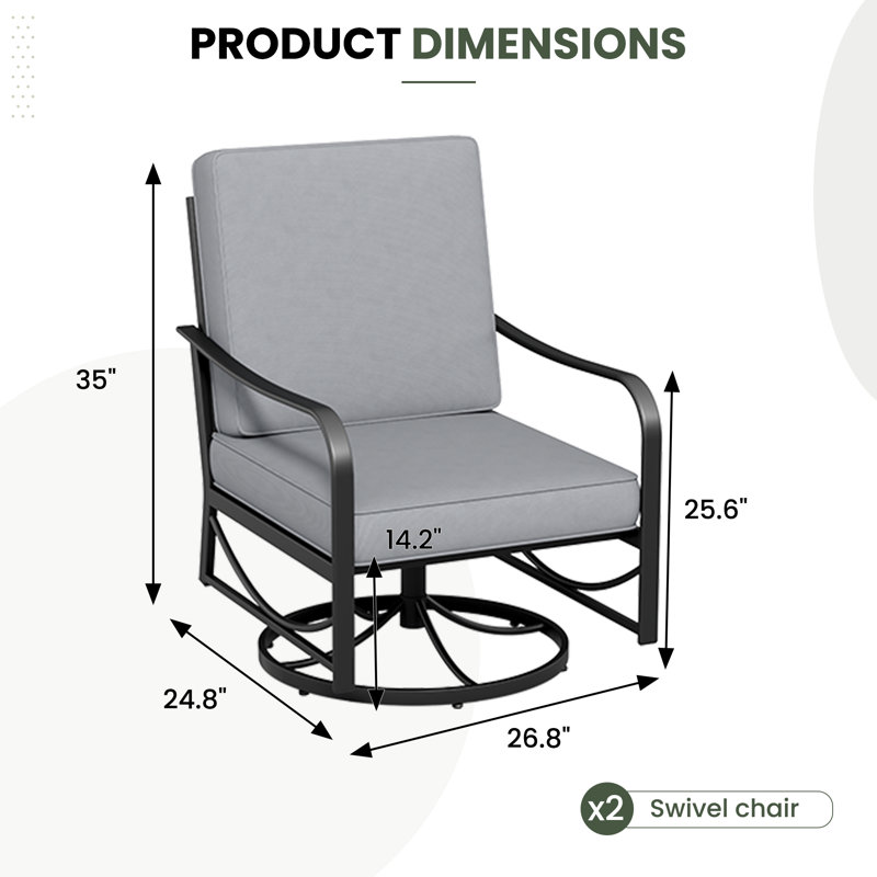 Chaise pivotante pour 2 personnes, Gris, Oui
