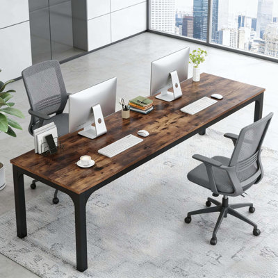 Bureau d'ordinateur pratique avec double espace de travail