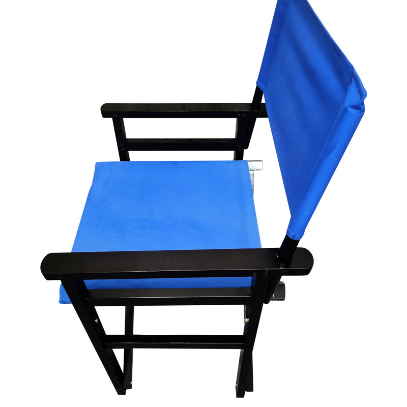 2Pcs Folding Wooden Chair With Blue Canvas - And Long-Lasting. Strong Bearing, Easy To Clean & Breathable. Foldable For Effortless Transport Storage. Suits Adults. 23 In Depth, 20 Width, 36 Height,
