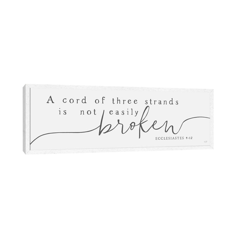A Cord Of Three Strands by Lux + Me Designs - Panoramic Print on Canvas, White Framed, 30.48cm H x 91.44cm W x 3.81cm D