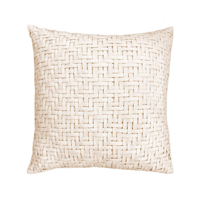 Weave Bisque Handwoven Dimensional Indoor & Outdoor Woven Accent Pillow & Insert
